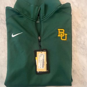 Green Nike Baylor University quarter zip mens top in small.